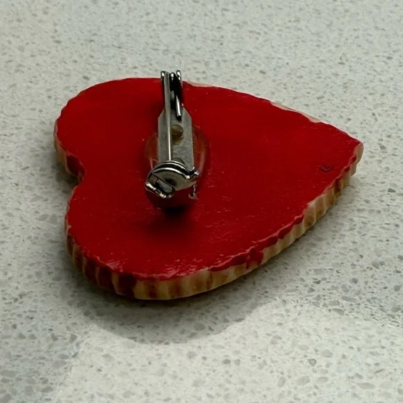 Vintage Heart Brooch Pin Valentine's Day - Picture 5 of 10